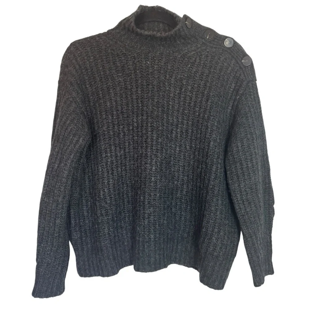 J. Crew Dark Gray Wool Alpaca Blend XS Turtleneck Sweater